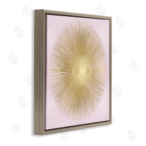 Stupell Industries Abby Young | Minimal Abstract Glam Sunburst Lines Over Pink Wall Art