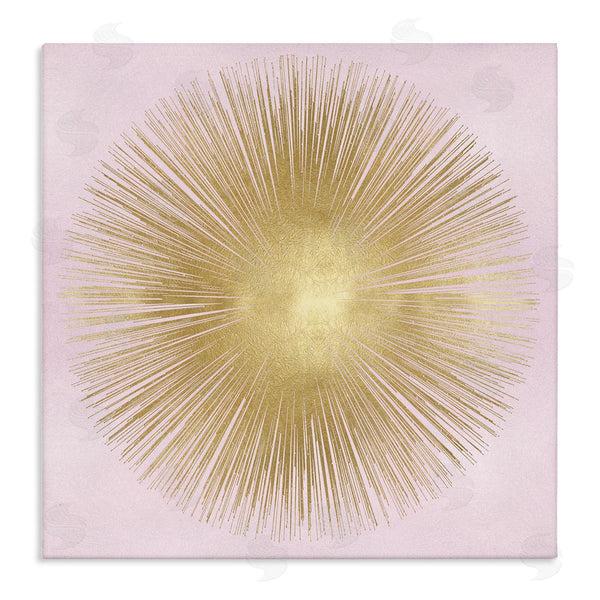 stupell industries Abby Young | Minimal Abstract Glam Sunburst Lines Over Pink Wall Art