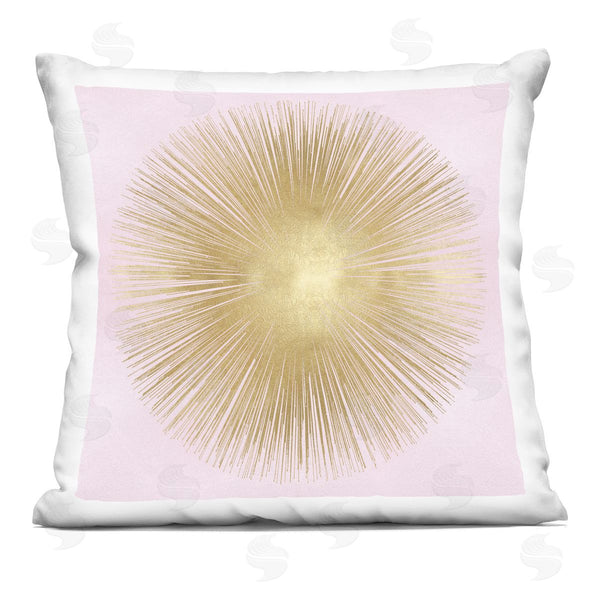 stupell industries Abby Young | Minimal Abstract Glam Sunburst Lines Over Pink Printed Throw Pillow