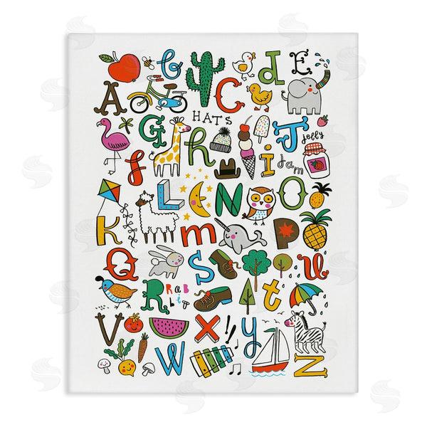 stupell industries Abi Hall | Infantile Alphabet with Illustrations Educational Literature Wall Art