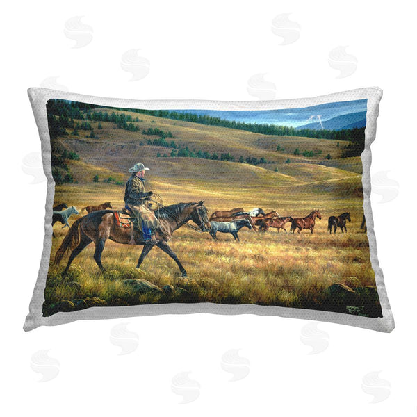 Stupell Industries Abraham Hunter | Cowboy With Horse Herd