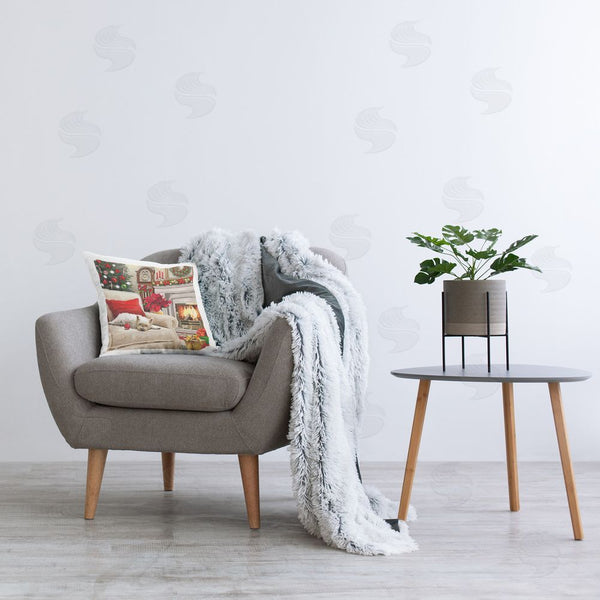 Stupell Industries Adam Sanderson | Cozy Christmas Fireplace Printed Throw Pillow