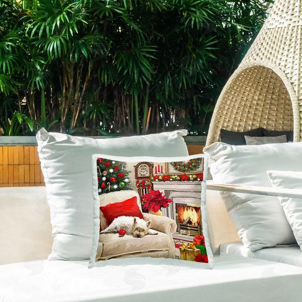 Stupell Industries Adam Sanderson | Cozy Christmas Fireplace Printed Throw Pillow