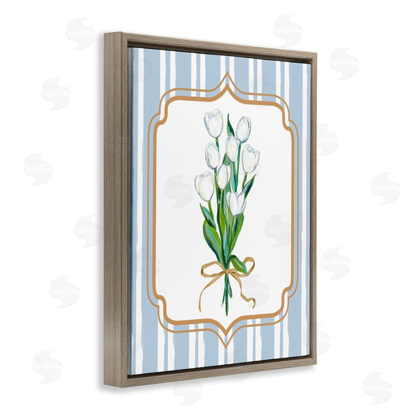 Stupell Industries Adonna Ebrahimi | White Tulip Bouquet & Stripes Wall Art