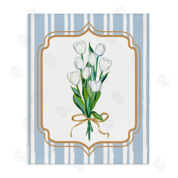 stupell industries Adonna Ebrahimi | White Tulip Bouquet & Stripes Wall Art