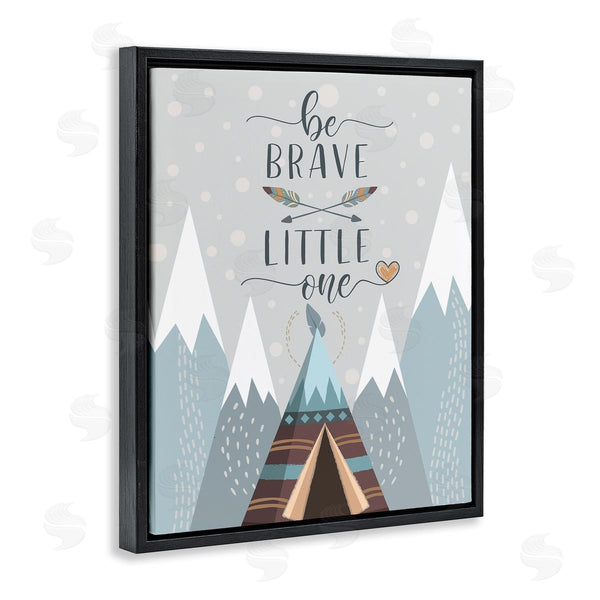 Stupell Industries AE Design | Brave Little One Phrase Snow Mountain Range Teepee