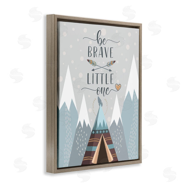 Stupell Industries AE Design | Brave Little One Phrase Snow Mountain Range Teepee