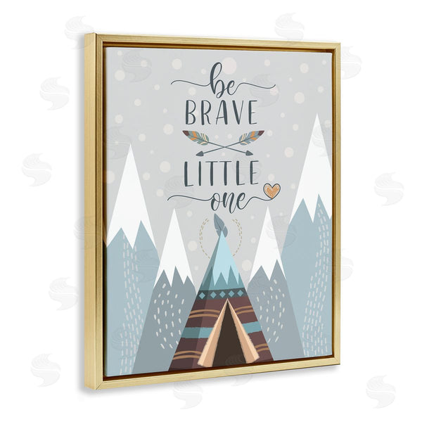 Stupell Industries AE Design | Brave Little One Phrase Snow Mountain Range Teepee