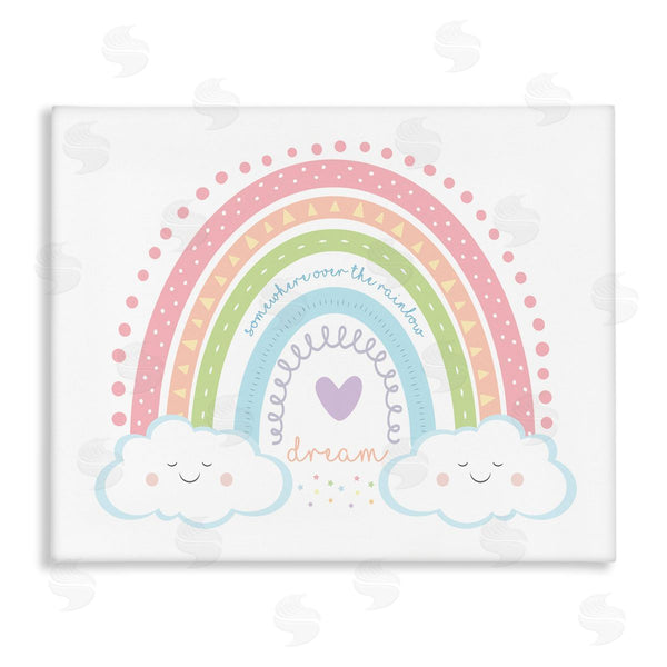 stupell industries AE Design | Dream Over the Rainbow Smiley Face Clouds Wall Art