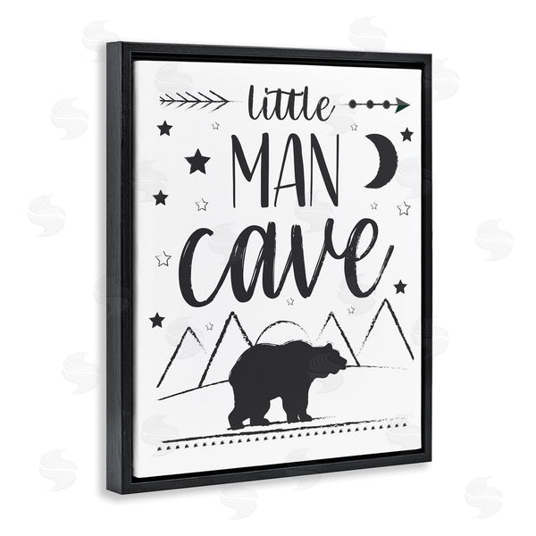 Stupell Industries AE Design | Little Man Cave Phrase Black Bear Starry Night