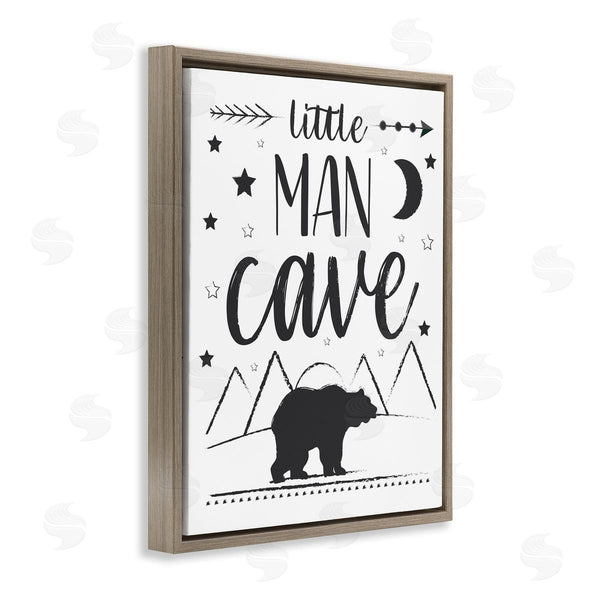 Stupell Industries AE Design | Little Man Cave Phrase Black Bear Starry Night