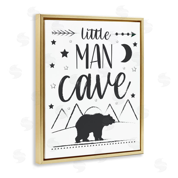 Stupell Industries AE Design | Little Man Cave Phrase Black Bear Starry Night
