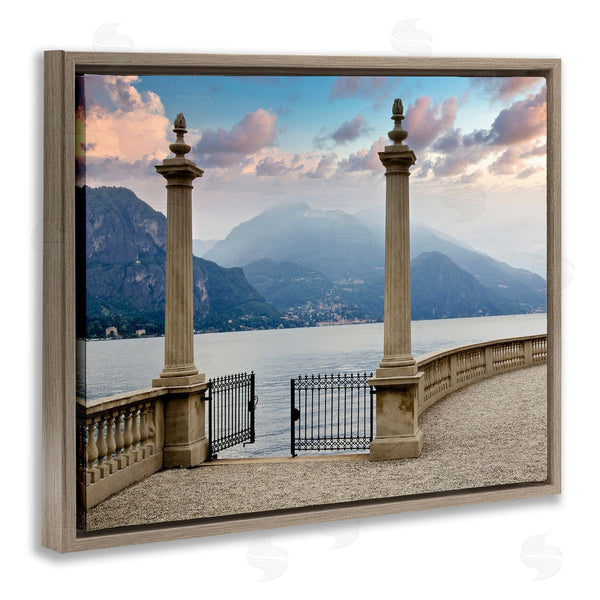 Stupell Industries Alan Blaustein | Mountain Lake Landscape Italian Column Architecture
