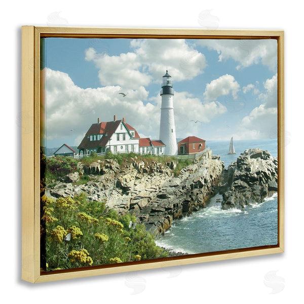 Stupell Industries Alan Giana & Company | Portland Lighthouse Peninsula Scene