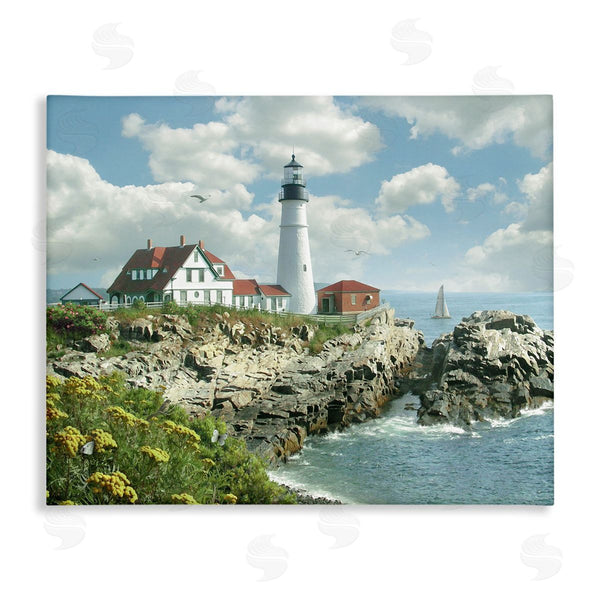 stupell industries Alan Giana & Company | Portland Lighthouse Peninsula Scene