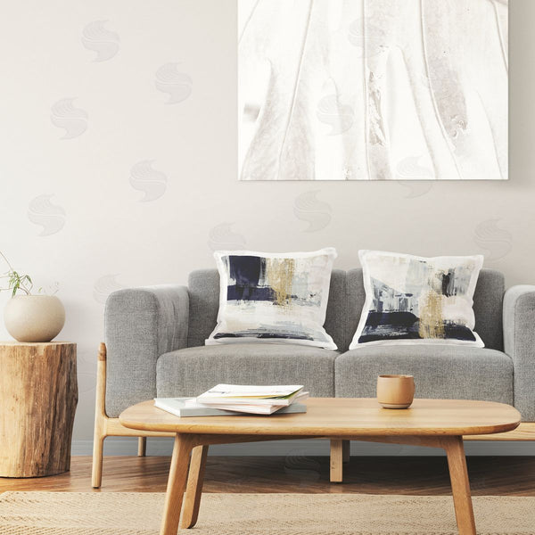 stupell industries Alan Majchrowicz | Patchy Navy Gold Abstract Printed Throw Pillow Set