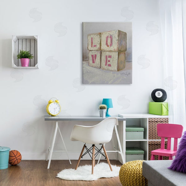 Stupell Industries Alan Segal | Love Text Building Blocks Wall Art