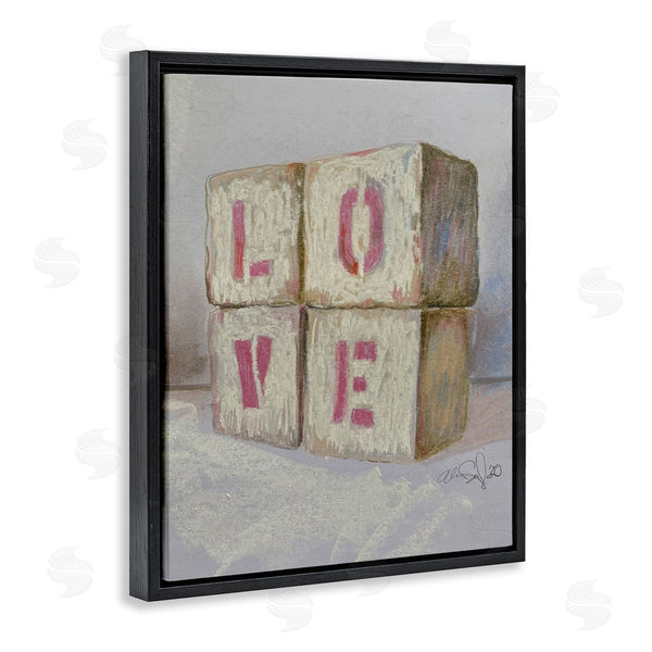 Stupell Industries Alan Segal | Love Text Building Blocks Wall Art