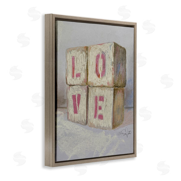 Stupell Industries Alan Segal | Love Text Building Blocks Wall Art
