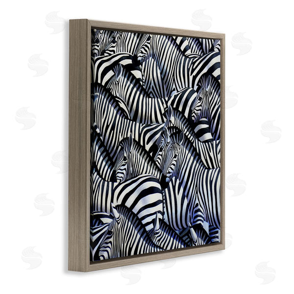 Stupell Industries Alan Weston | Crowded Zebra Herd Black Stripes Animals Painting Wall Art
