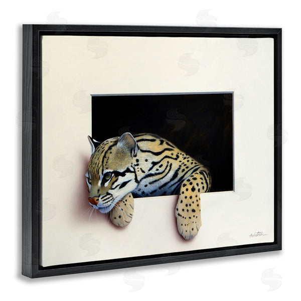 Stupell Industries Alan Weston | Wildlife Ocelot Resting Paws Cutout Illusion Wall Art