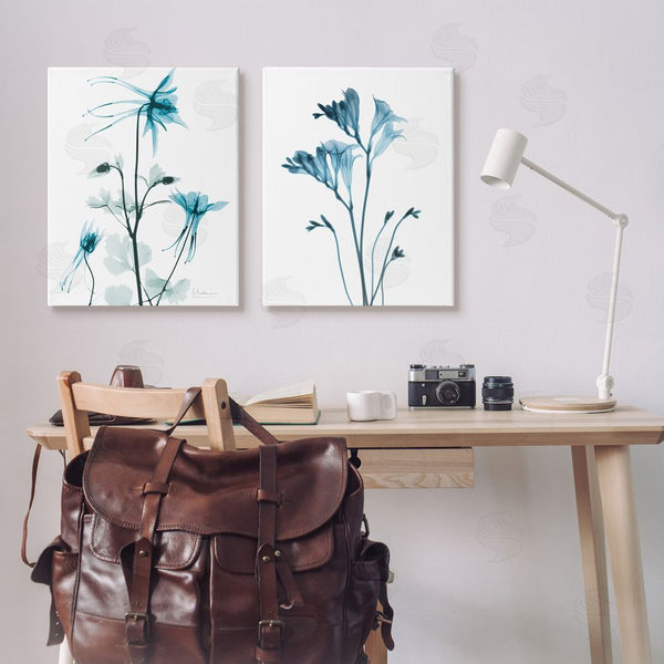 Stupell Industries Albert Koetsier | Beautiful Minimalist Blue Flower Plant Stem Wall Art