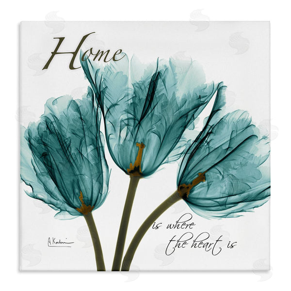 stupell industries Albert Koetsier | Blue Tulips Silhouette Home Is Where