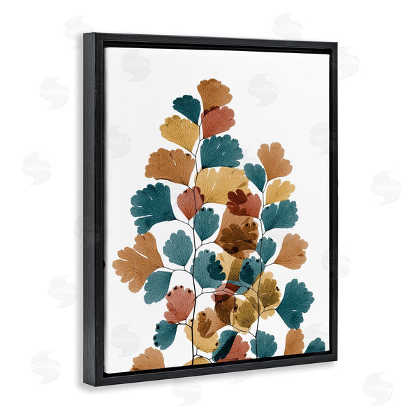 Stupell Industries Albert Koetsier | Bold Ginkgo Leaf Arrangement Blue Orange Modern Botanicals Wall Art