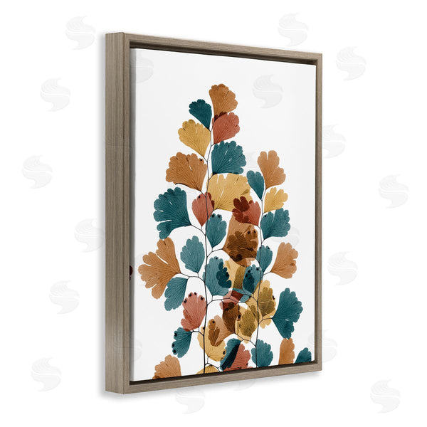 Stupell Industries Albert Koetsier | Bold Ginkgo Leaf Arrangement Blue Orange Modern Botanicals Wall Art