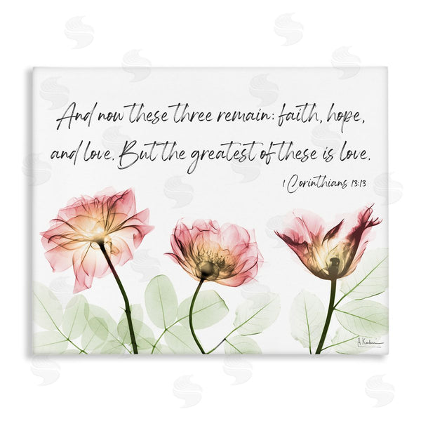 stupell industries Albert Koetsier | Faith Hope Love Floral Wall Art