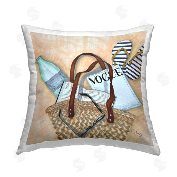 stupell industries Ale Saiz Studio | Beach Hangout Bag Printed Throw Pillow