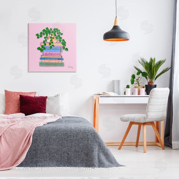 Stupell Industries Ale Saiz Studio | Bookstack With Plant Vase Wall Art