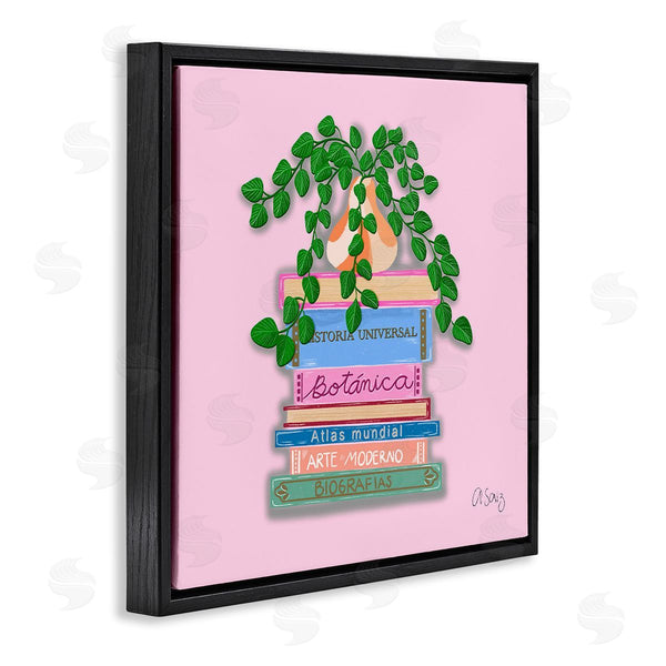 Stupell Industries Ale Saiz Studio | Bookstack With Plant Vase Wall Art
