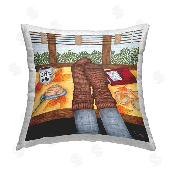 Stupell Industries Ale Saiz Studio | Cozy Socks Autumn Tabletop Printed Throw Pillow