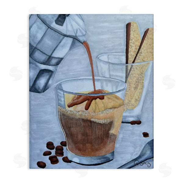 stupell industries Ale Saiz Studio | Decadent Dessert Espresso Pour Wall Art