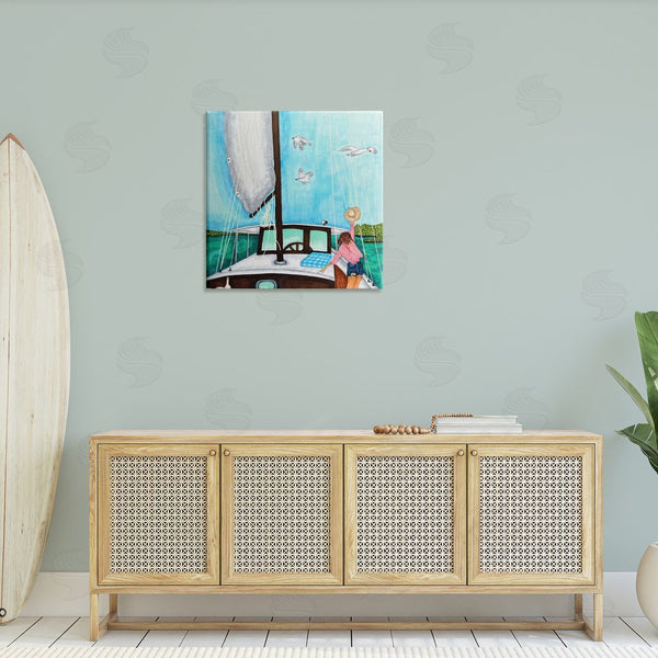 Stupell Industries Ale Saiz Studio | Girl On Boat Scene Wall Art