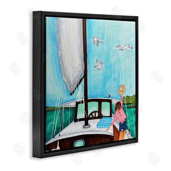 Stupell Industries Ale Saiz Studio | Girl On Boat Scene Wall Art