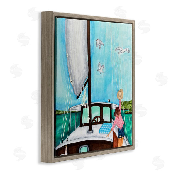Stupell Industries Ale Saiz Studio | Girl On Boat Scene Wall Art