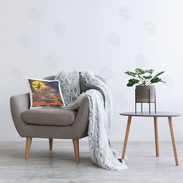 Stupell Industries Ale Saiz Studio | Happy Halloween Scene Printed Throw Pillow