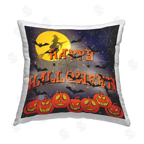 stupell industries Ale Saiz Studio | Happy Halloween Scene Printed Throw Pillow