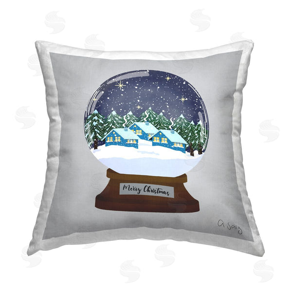 stupell industries Ale Saiz Studio | Merry Christmas Night Sky Printed Throw Pillow