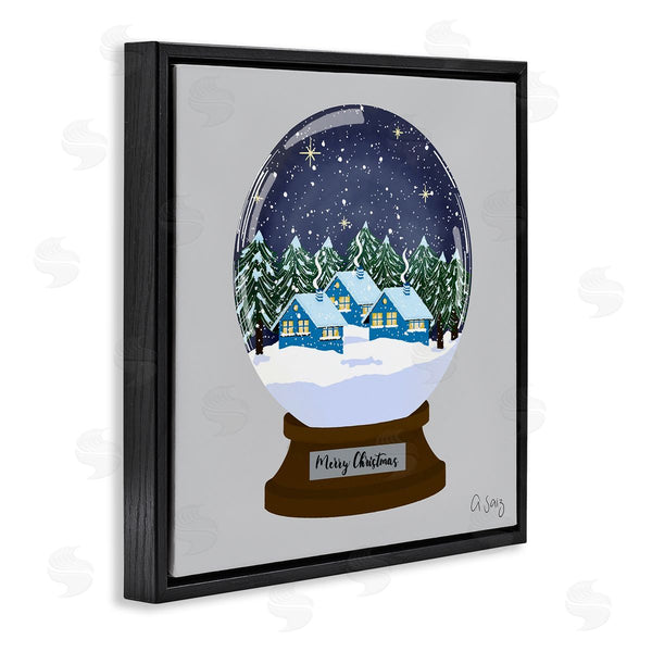 Stupell Industries Ale Saiz Studio | Merry Christmas Winter Snow Globe Wall Art