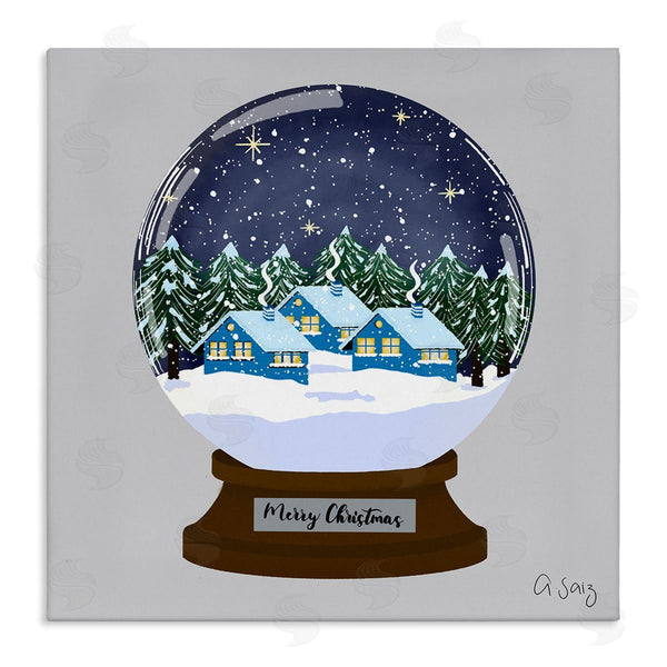 stupell industries Ale Saiz Studio | Merry Christmas Winter Snow Globe Wall Art