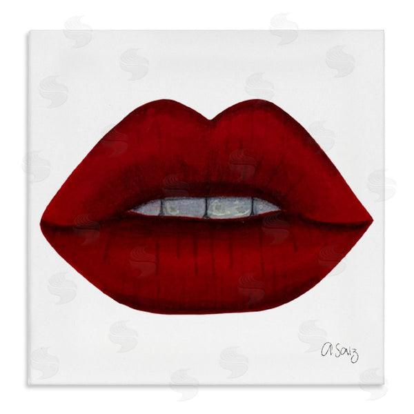 stupell industries Ale Saiz Studio | Red Lips on White Wall Art