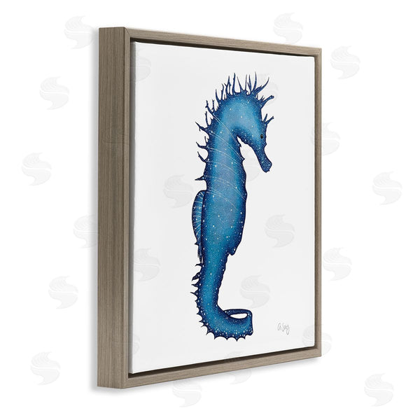 Stupell Industries Ale Saiz Studio | Saturated Seahorse Blue Speckled Stars Sea Life Wall Art