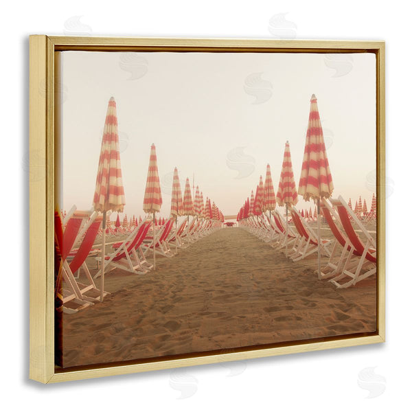 Stupell Industries Aledanda | Symmetric Beach Chairs On Sand