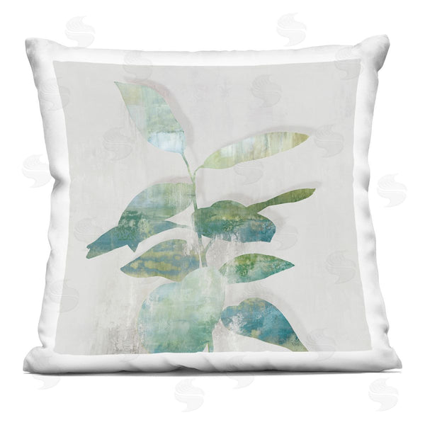stupell industries Alex Black | Minimal Bloom Leaves Printed Throw Pillow