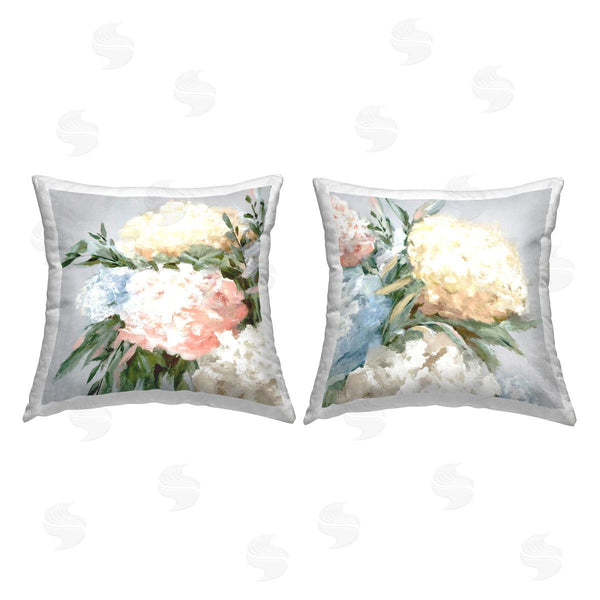 stupell industries Alex Black | Pastel Hued Hydrangeas Printed Throw Pillow Set