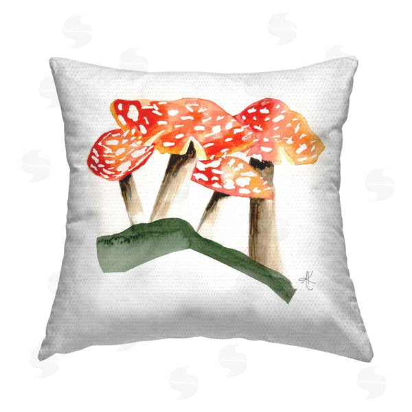 Stupell Industries Alexandria Gilbert Kincaid | Dotted Red Mushrooms Printed Throw Pillow