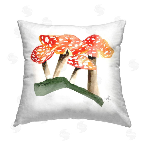 stupell industries Alexandria Gilbert Kincaid | Dotted Red Mushrooms Printed Throw Pillow